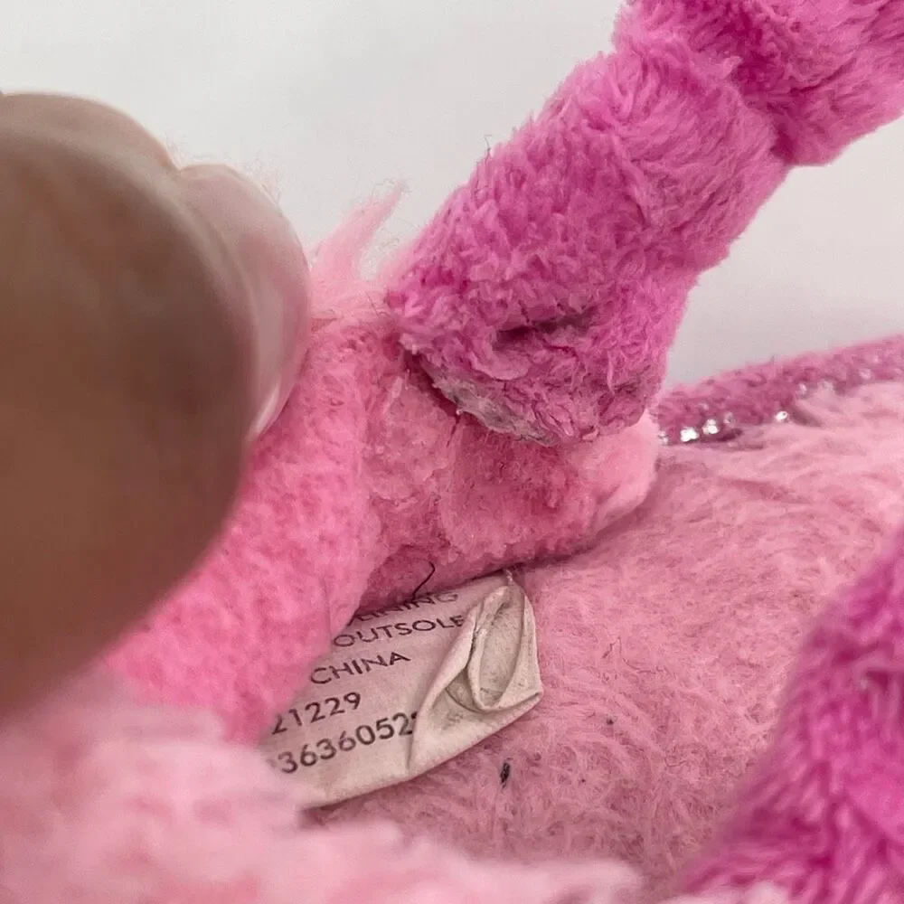 Bebe Girls Pink Plush Faux Fur Slingback Slippers Size 9/10 Cozy Fuzzy Shoes